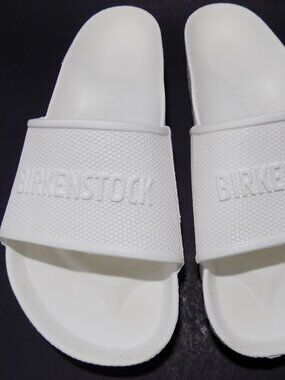 Birkenstock Rubber Slides White Size 40, Women's 9 or Men's 7- Excellent Condit